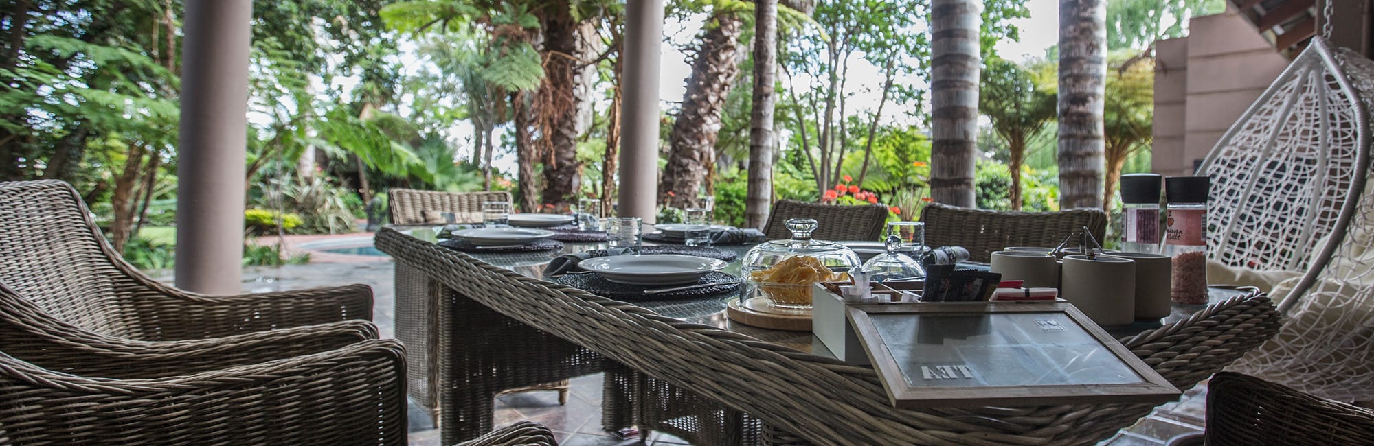 Breakfast table on the patio
